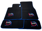 Black Floor Mats For BMW 3 Series E46 4-door Sedan ER56 Design Limited Edition Blue Trim - AutoWin