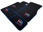 Black Floor Mats For BMW 3 Series E46 4-door Sedan ER56 Design Limited Edition Blue Trim - AutoWin