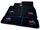 Black Floor Mats For BMW 3 Series E46 4-door Sedan ER56 Design Limited Edition Blue Trim - AutoWin
