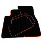 Black Floor Mats For BMW 3 Series E90 | Orange Trim - AutoWin