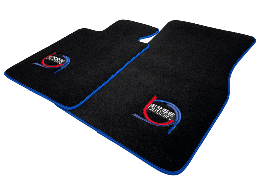 Black Floor Mats For BMW 3 Series F31 5-doors Wagon ER56 Design Limited Edition Blue Trim - AutoWin