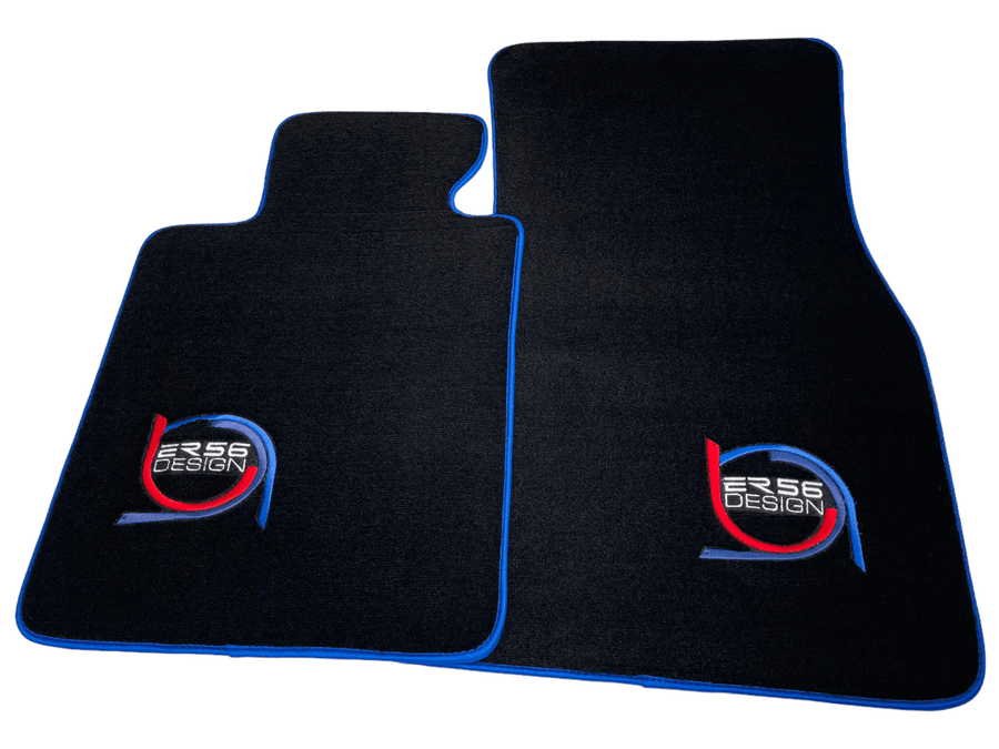Black Floor Mats For BMW 3 Series F31 5-doors Wagon ER56 Design Limited Edition Blue Trim - AutoWin