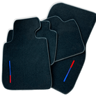 Black Floor Mats For BMW 4 Series F33 With Color Stripes Tailored Set Perfect Fit - AutoWin