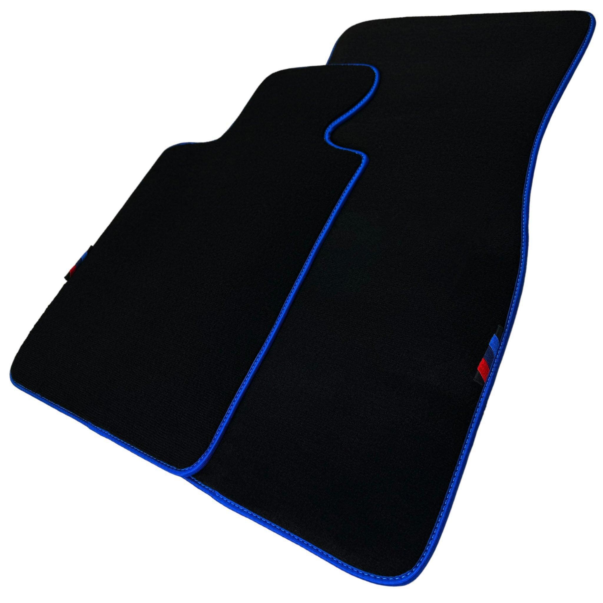 Black Floor Mats For BMW 5 Series F07 Gt | Blue Trim - AutoWin