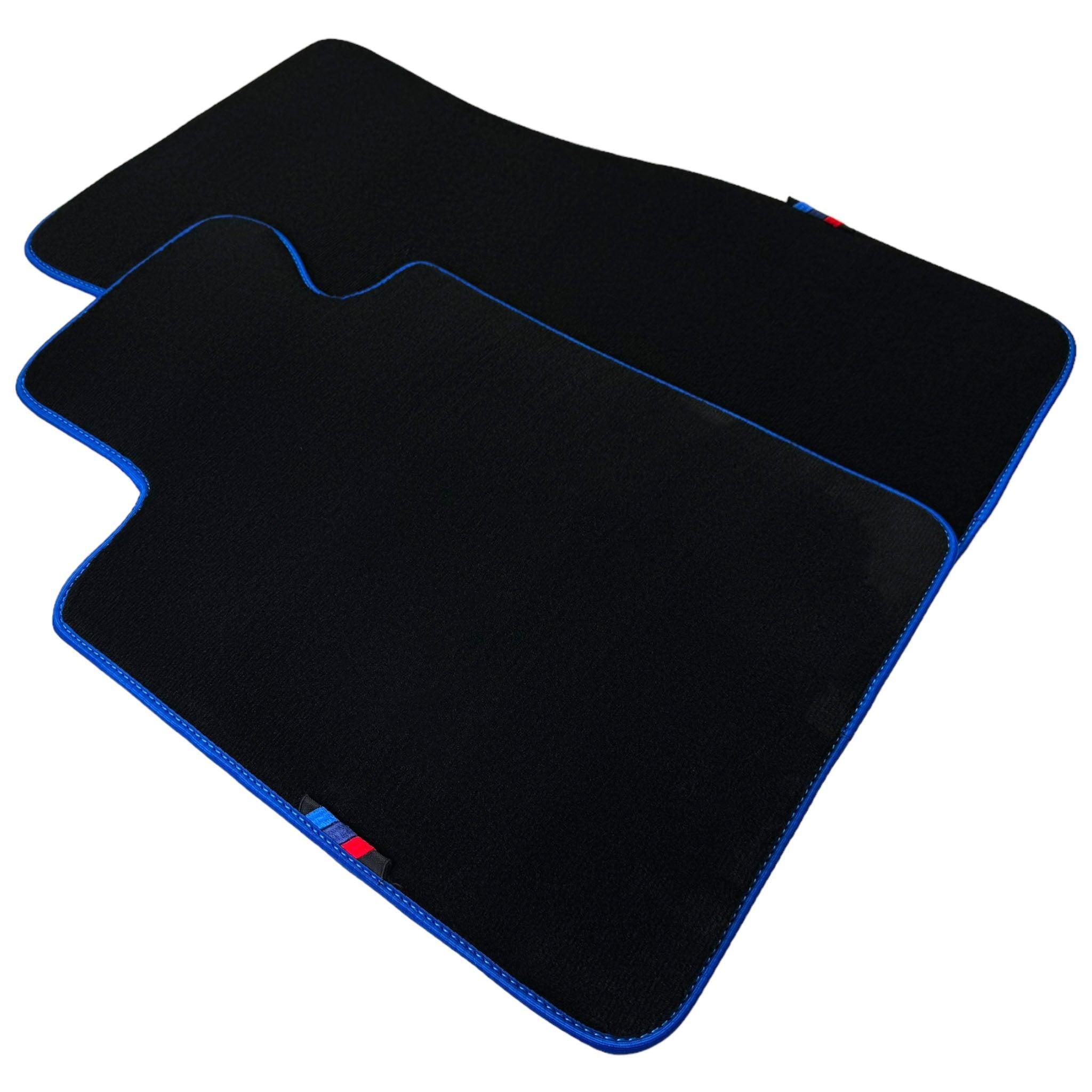 Black Floor Mats For BMW 5 Series F07 Gt | Blue Trim - AutoWin
