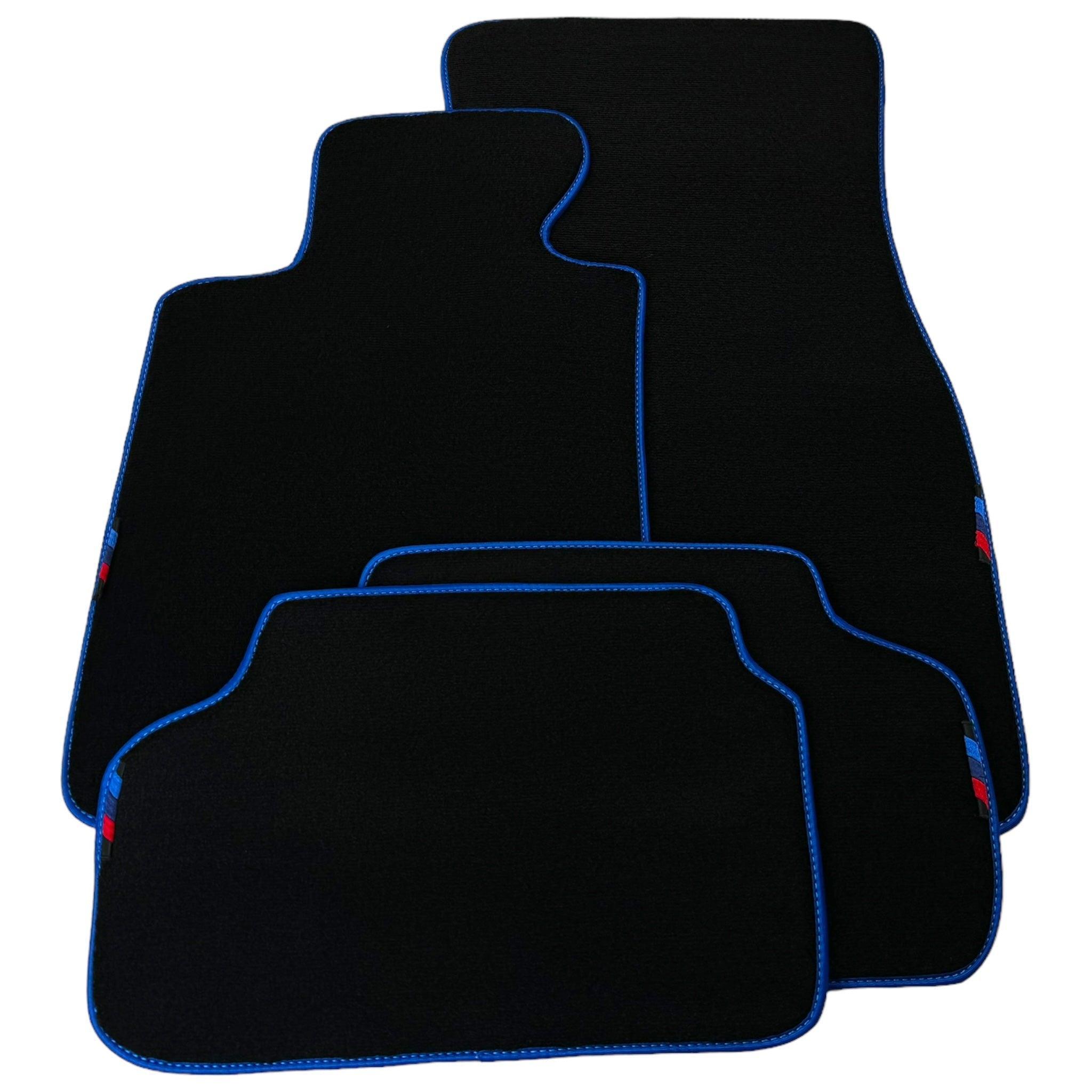Black Floor Mats For BMW 5 Series F07 Gt | Blue Trim - AutoWin
