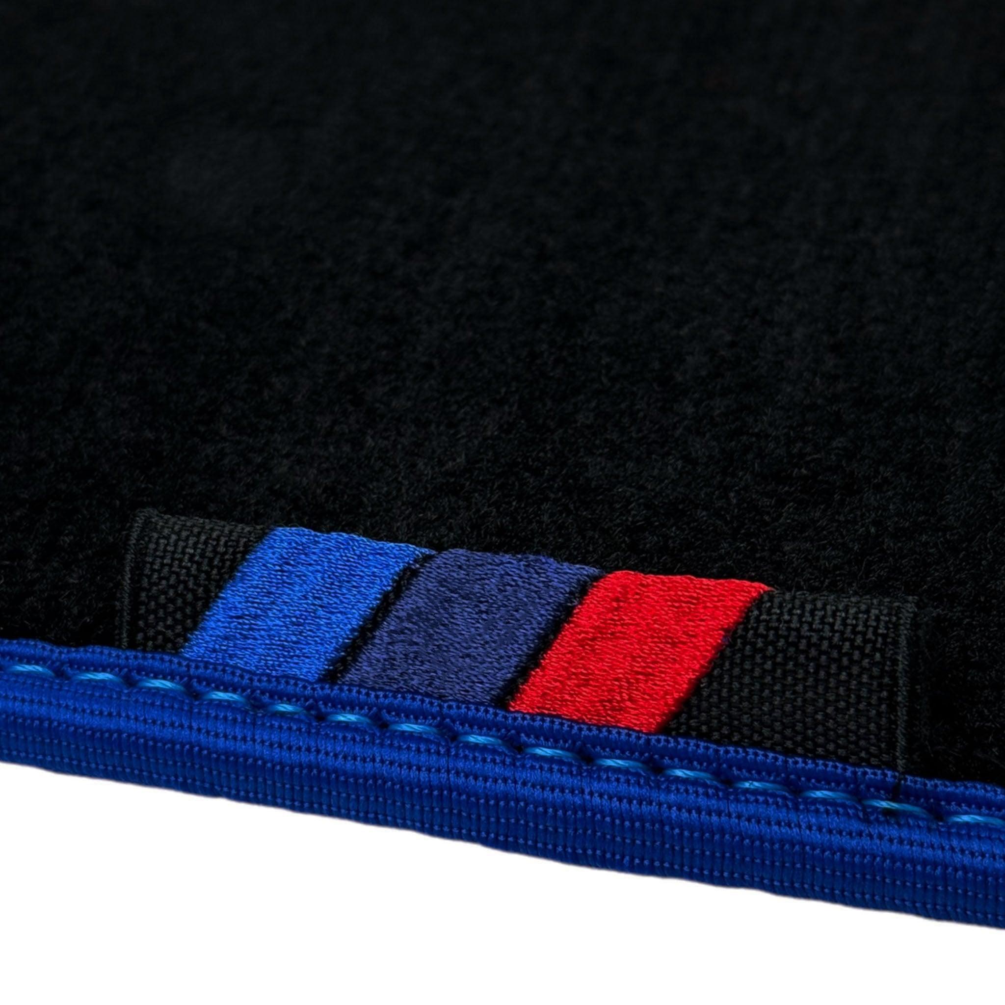 Black Floor Mats For BMW 5 Series F07 Gt | Blue Trim - AutoWin