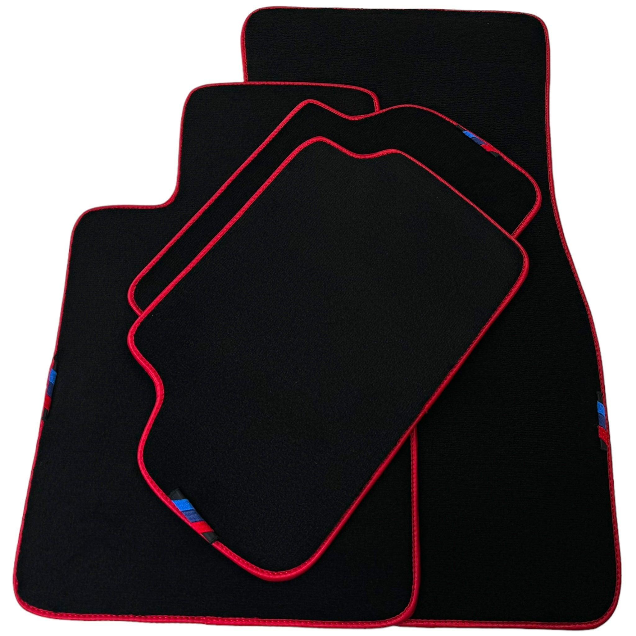 Black Floor Mats For BMW 5 Series F07 Gt | Red Trim - AutoWin