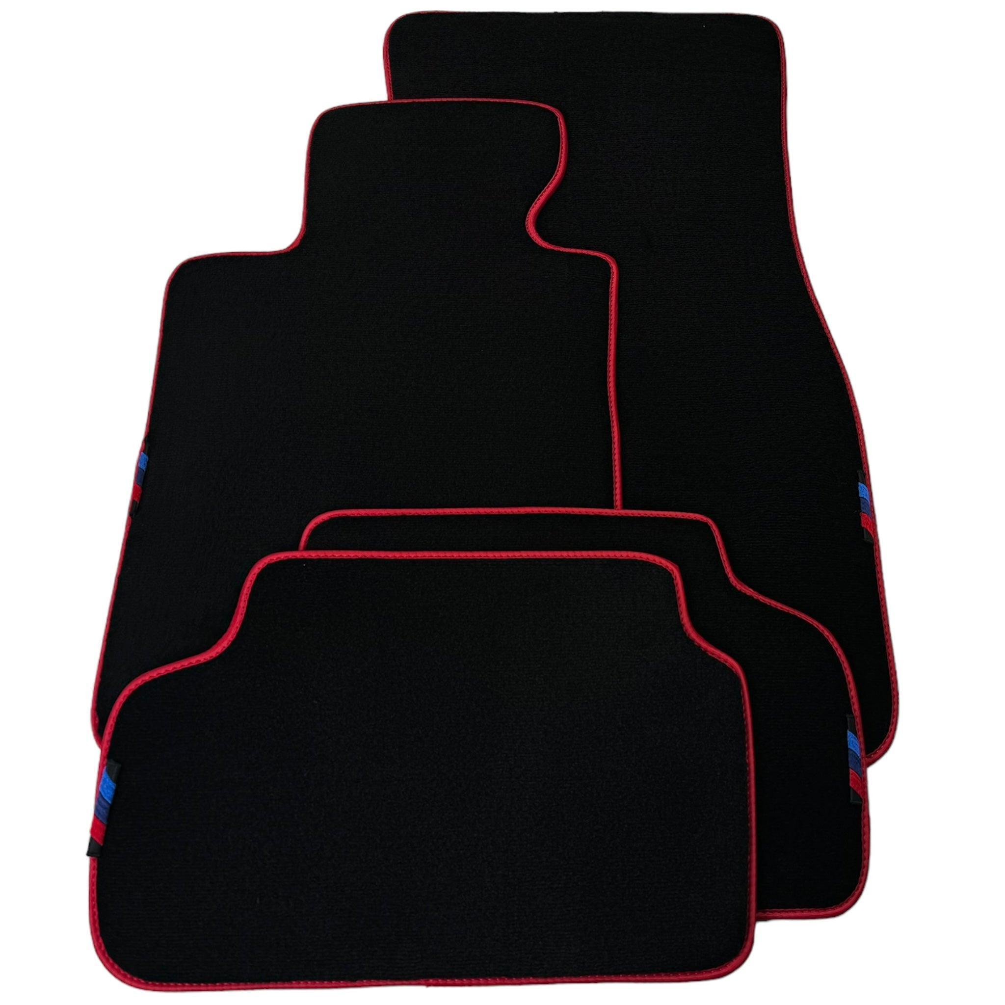Black Floor Mats For BMW 5 Series F07 Gt | Red Trim - AutoWin