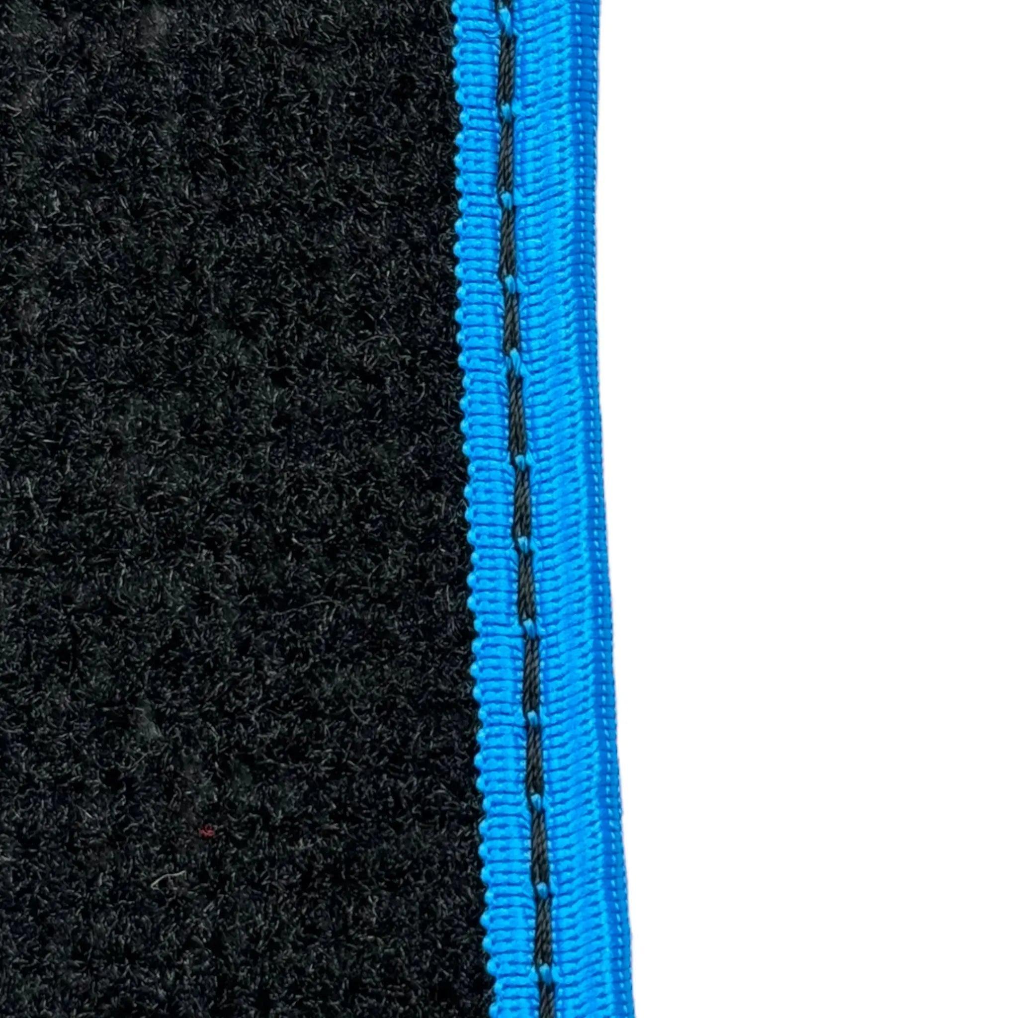 Black Floor Mats For BMW 5 Series F07 Gt | Sky Blue Trim - AutoWin