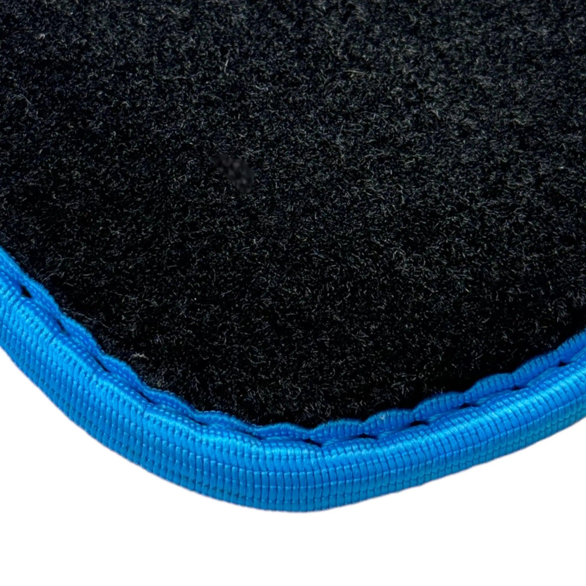 Black Floor Mats For BMW 5 Series F07 Gt | Sky Blue Trim - AutoWin