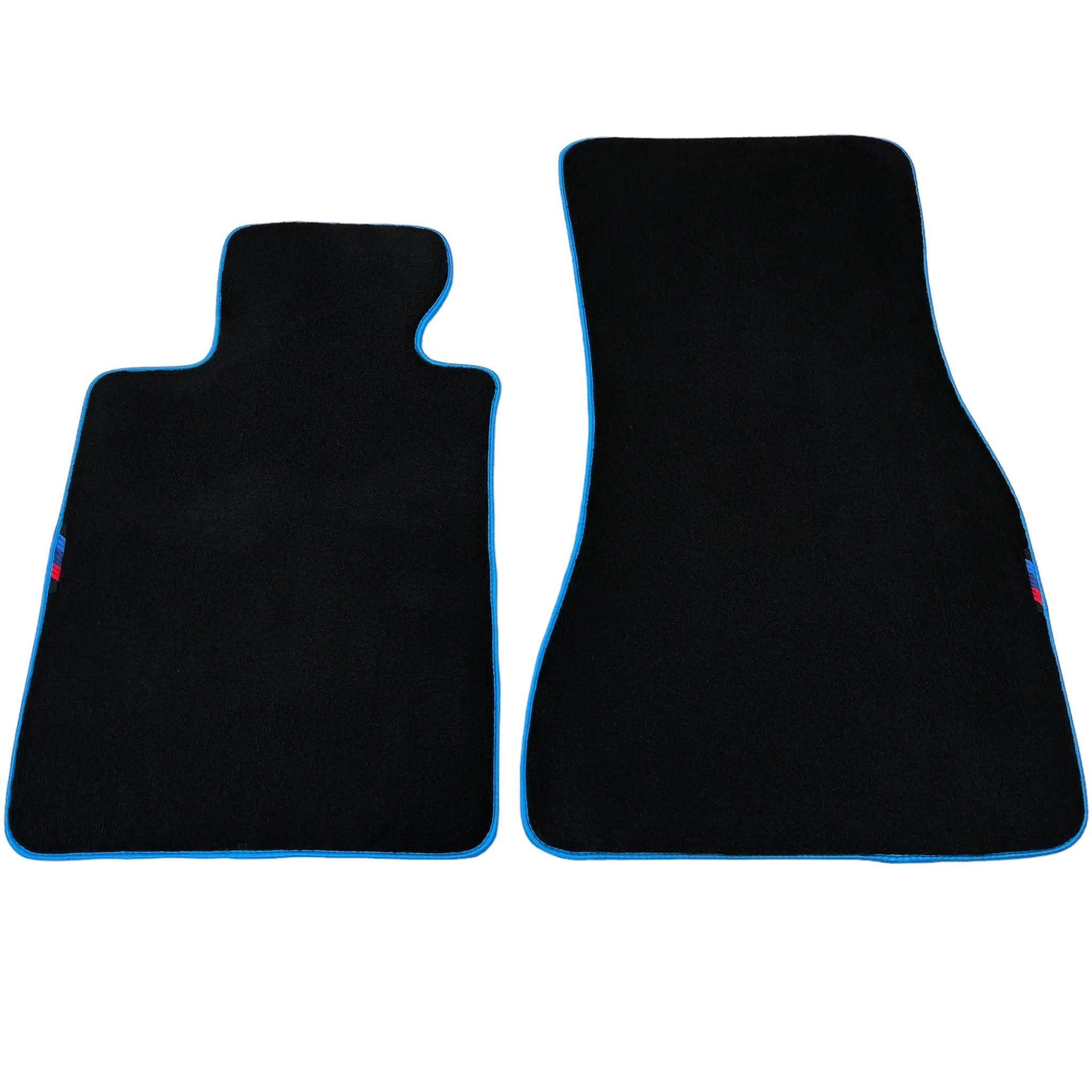 Black Floor Mats For BMW 5 Series F07 Gt | Sky Blue Trim - AutoWin