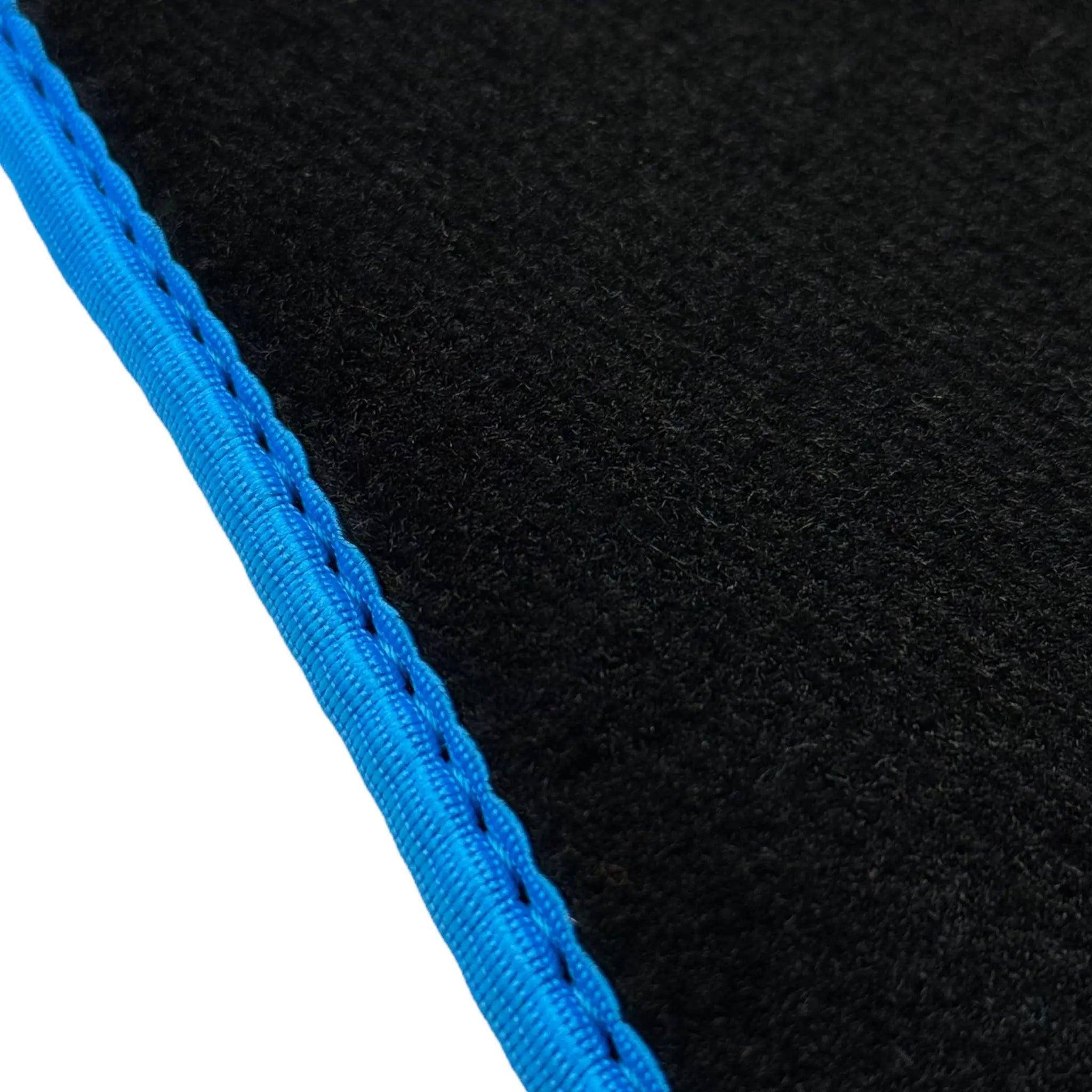 Black Floor Mats For BMW 5 Series F07 Gt | Sky Blue Trim - AutoWin