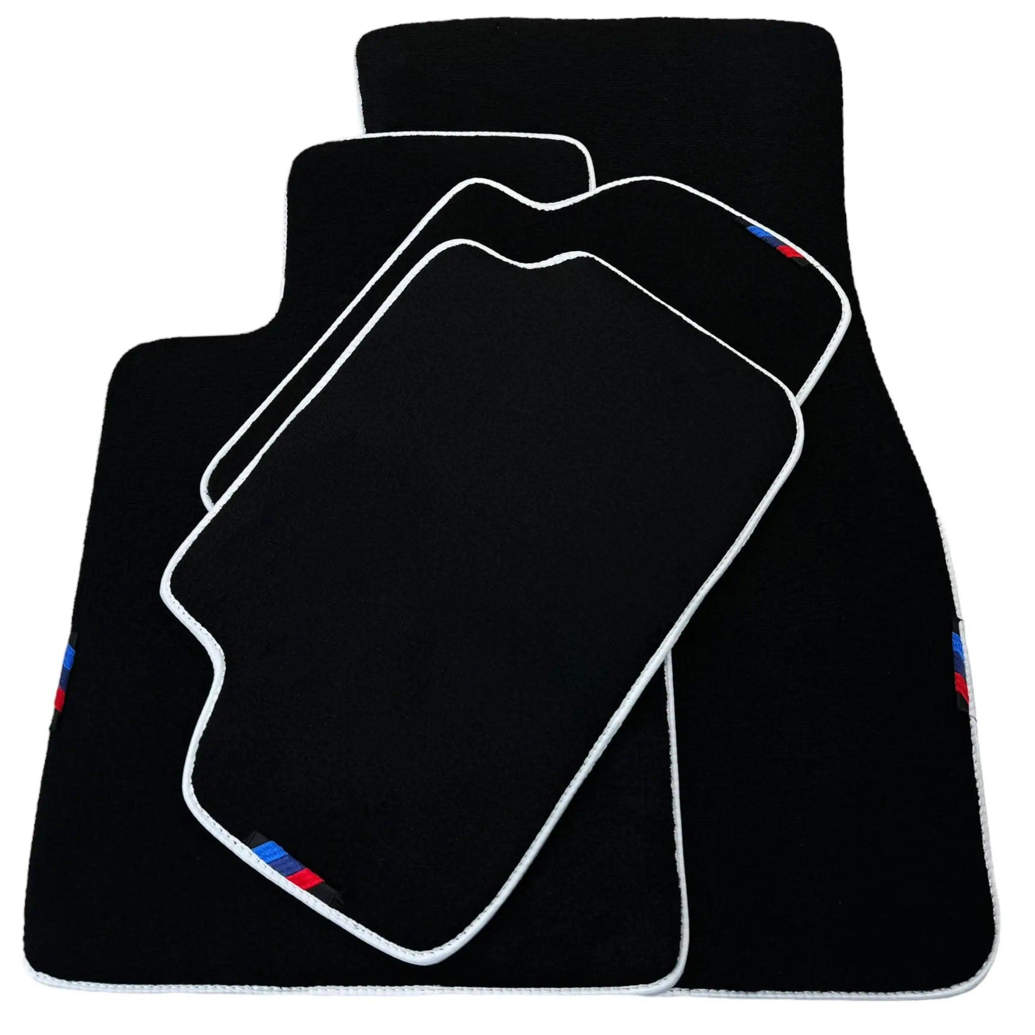 Black Floor Mats For BMW 5 Series F07 Gt | White Trim - AutoWin