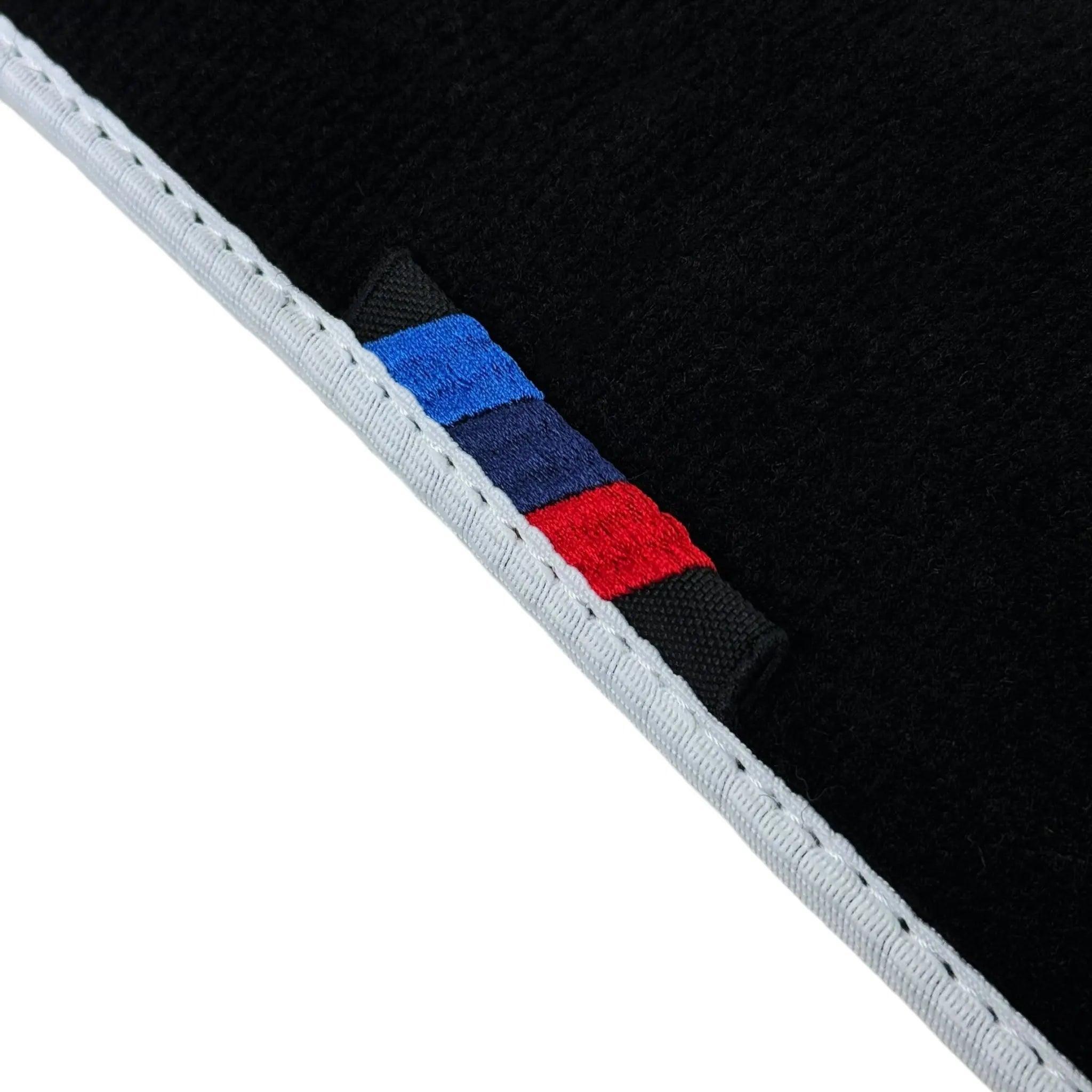 Black Floor Mats For BMW 5 Series F07 Gt | White Trim - AutoWin