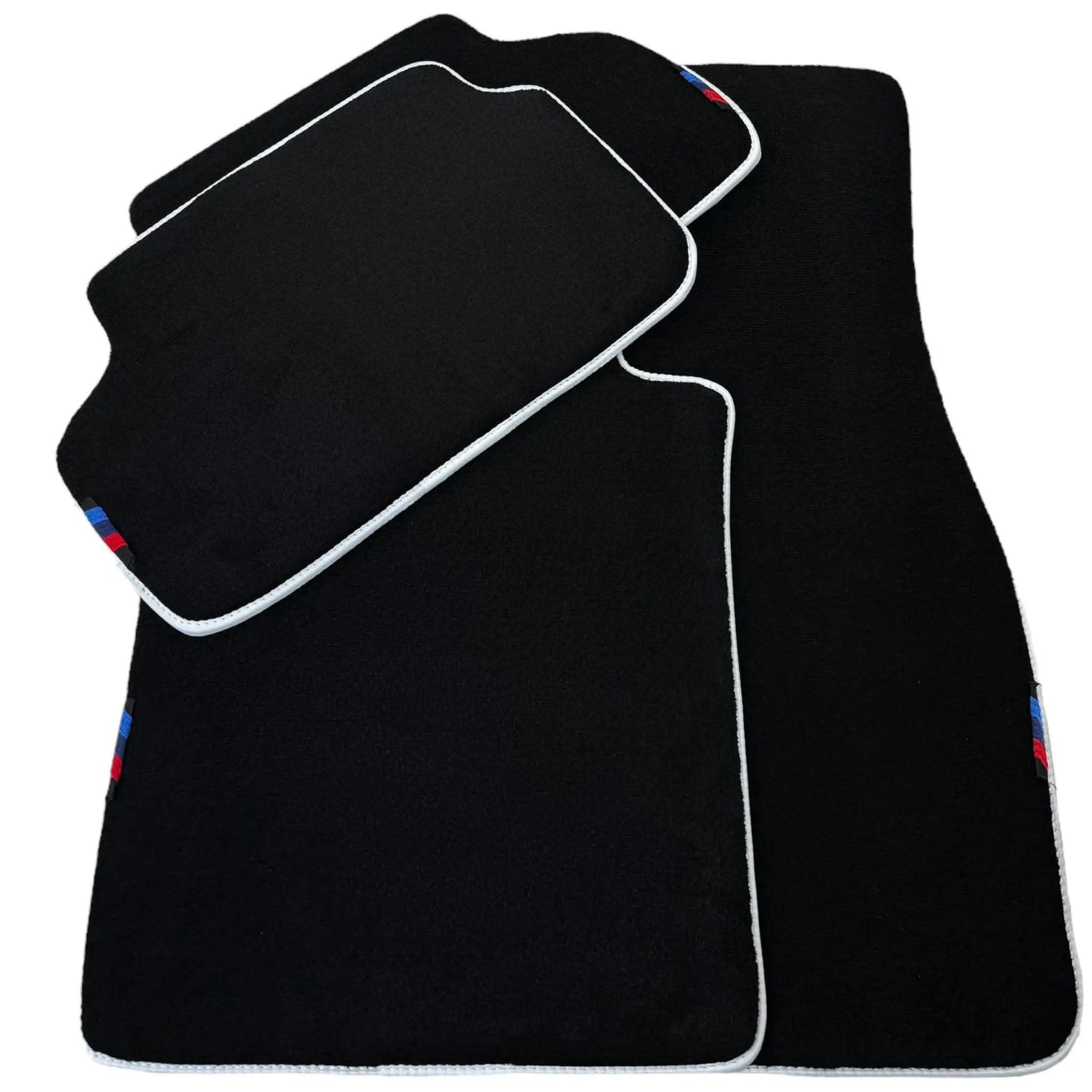 Black Floor Mats For BMW 5 Series F07 Gt | White Trim - AutoWin