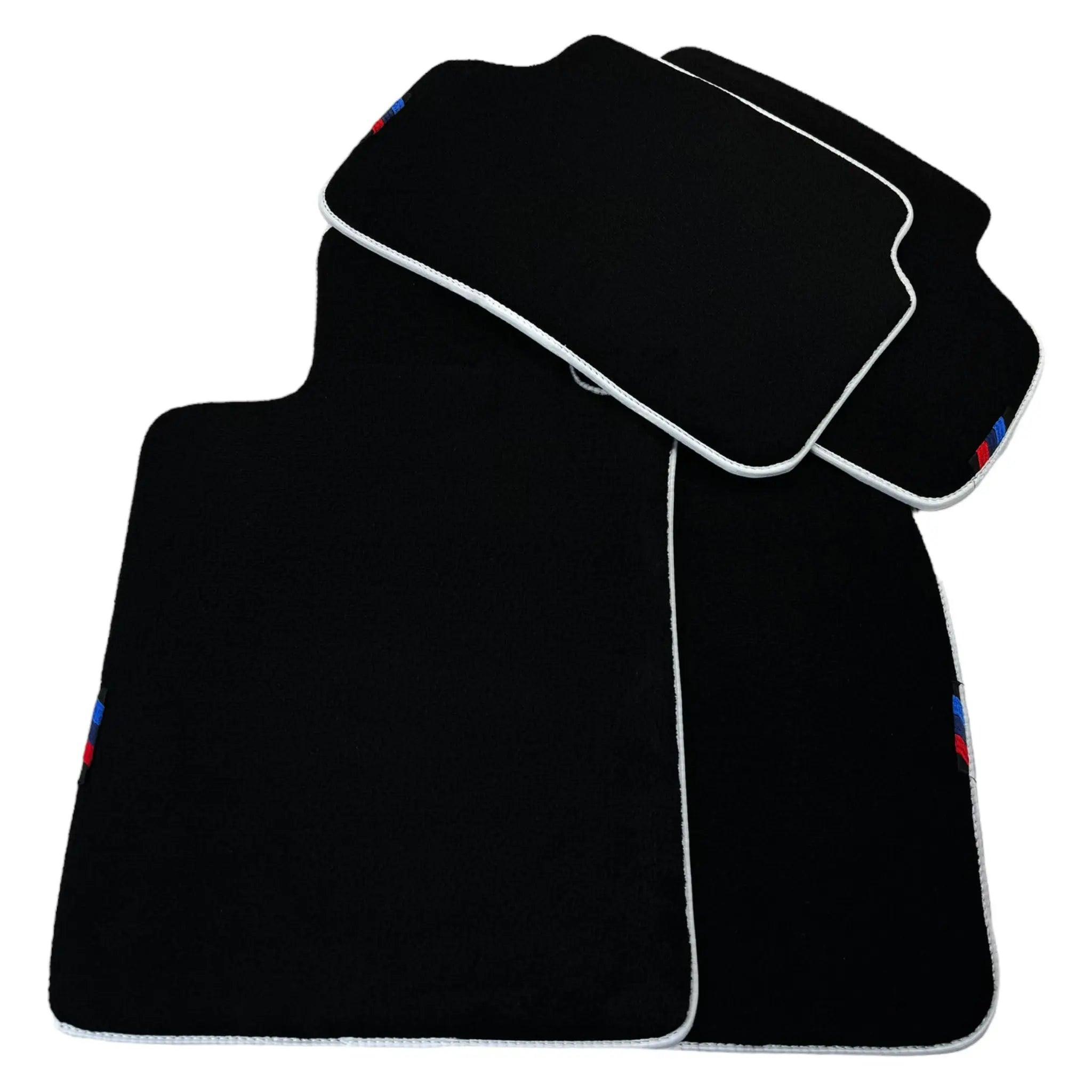 Black Floor Mats For BMW 5 Series F07 Gt | White Trim - AutoWin