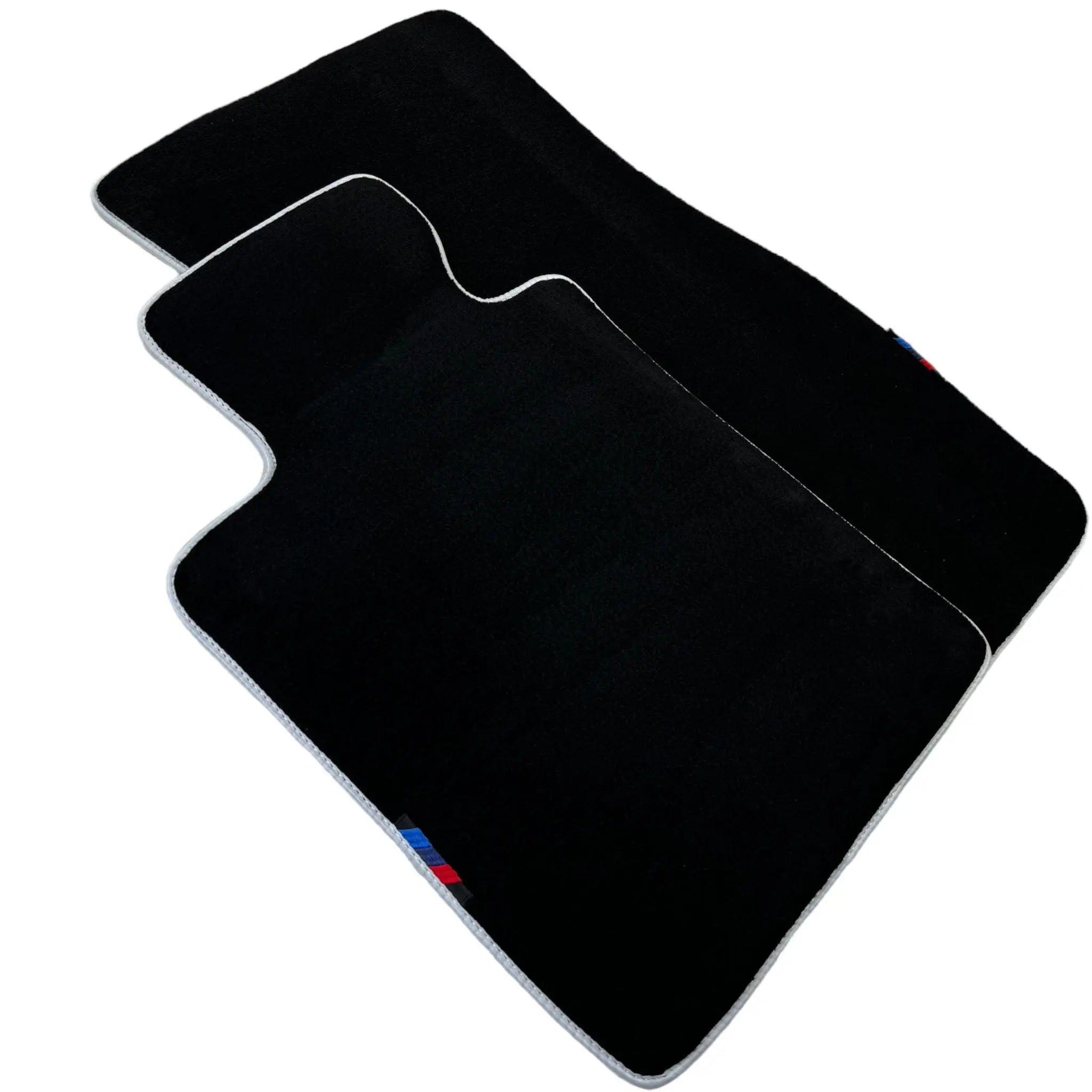 Black Floor Mats For BMW 5 Series F07 Gt | White Trim - AutoWin