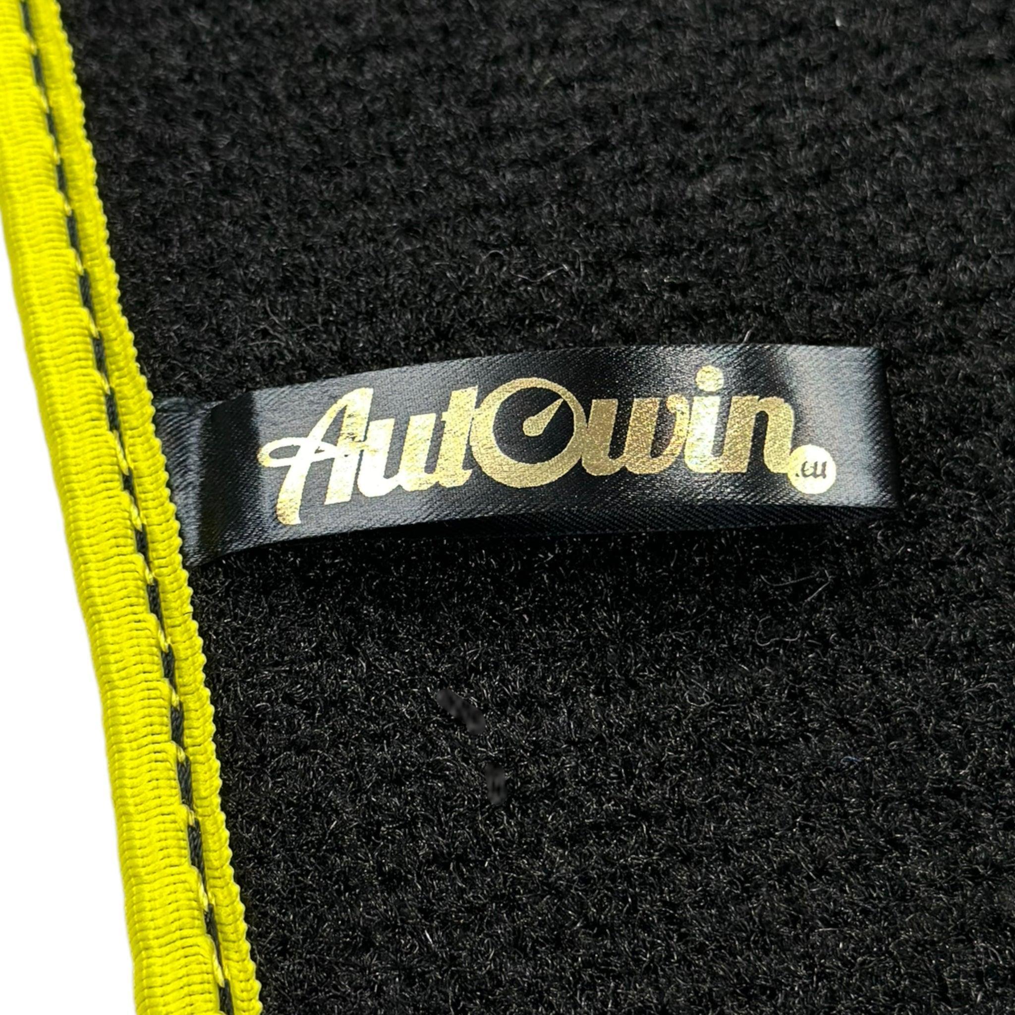 Black Floor Mats For BMW 5 Series F07 Gt | Yellow Trim - AutoWin
