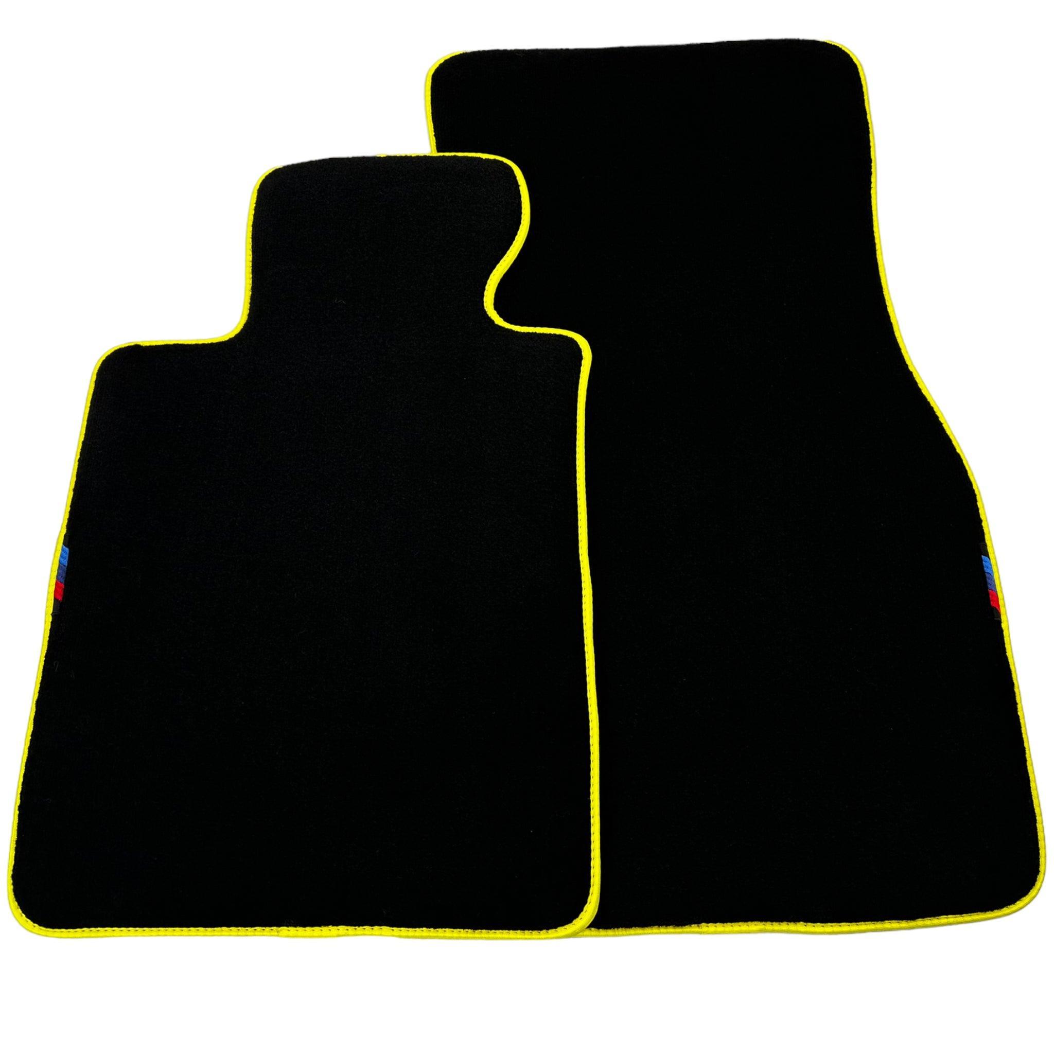 Black Floor Mats For BMW 5 Series F07 Gt | Yellow Trim - AutoWin