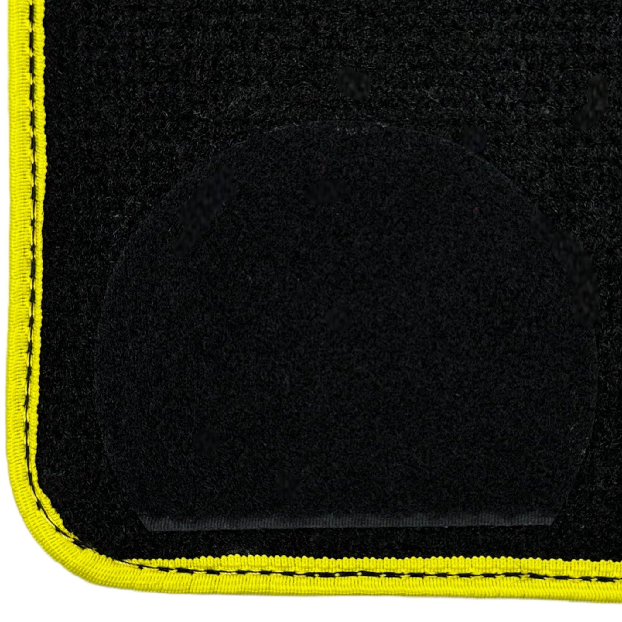 Black Floor Mats For BMW 5 Series F07 Gt | Yellow Trim - AutoWin
