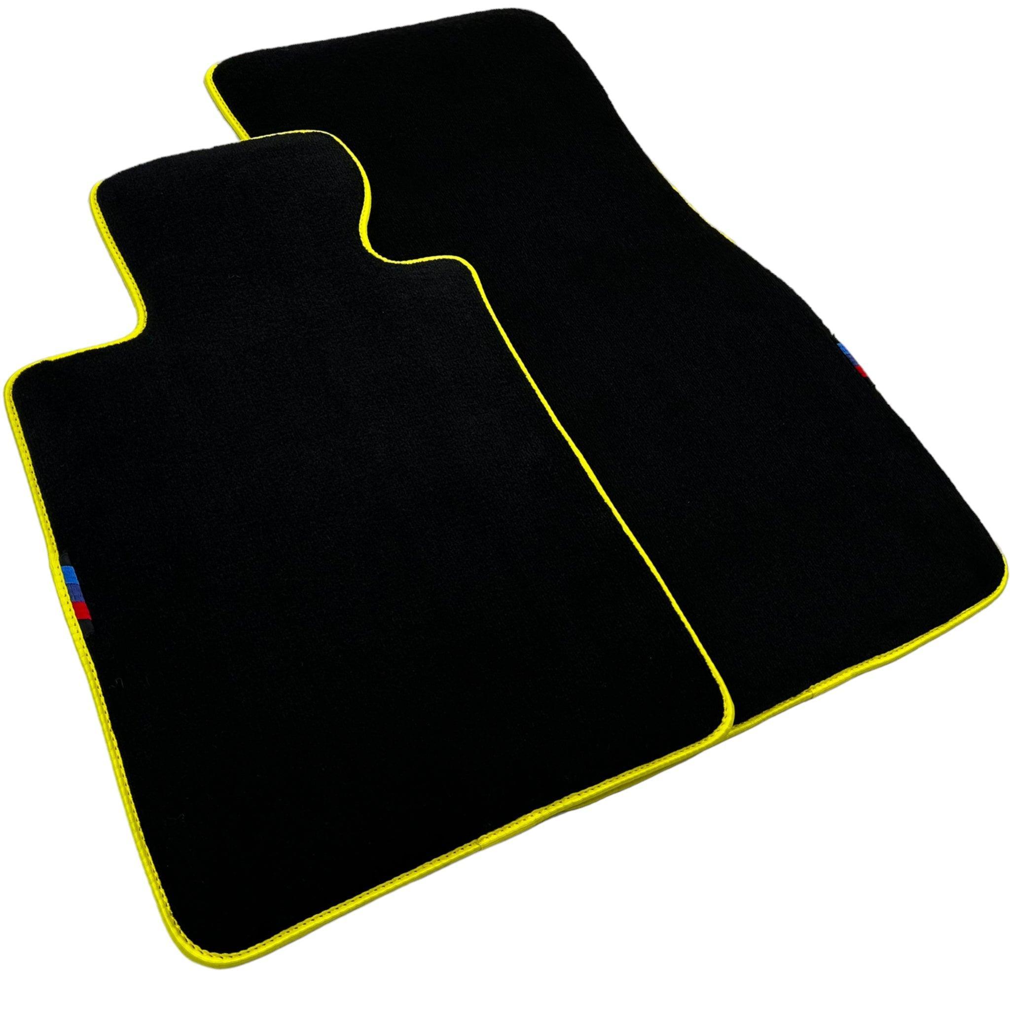 Black Floor Mats For BMW 5 Series F07 Gt | Yellow Trim - AutoWin
