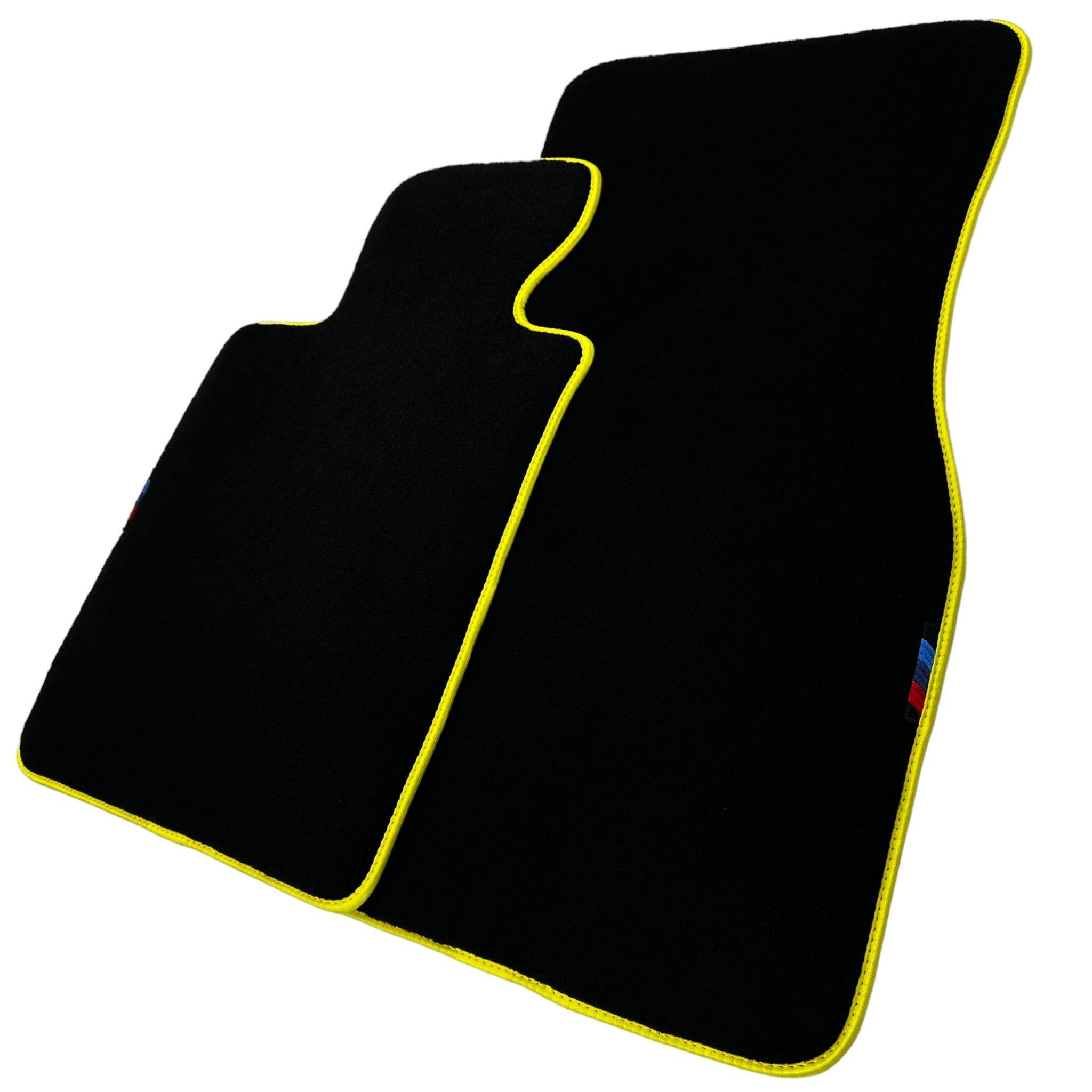 Black Floor Mats For BMW 5 Series F07 Gt | Yellow Trim - AutoWin