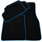 Black Floor Mats For BMW 5 Series F11 | Sky Blue Trim - AutoWin
