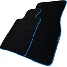 Black Floor Mats For BMW 5 Series F11 | Sky Blue Trim - AutoWin