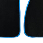 Black Floor Mats For BMW 5 Series F11 | Sky Blue Trim - AutoWin