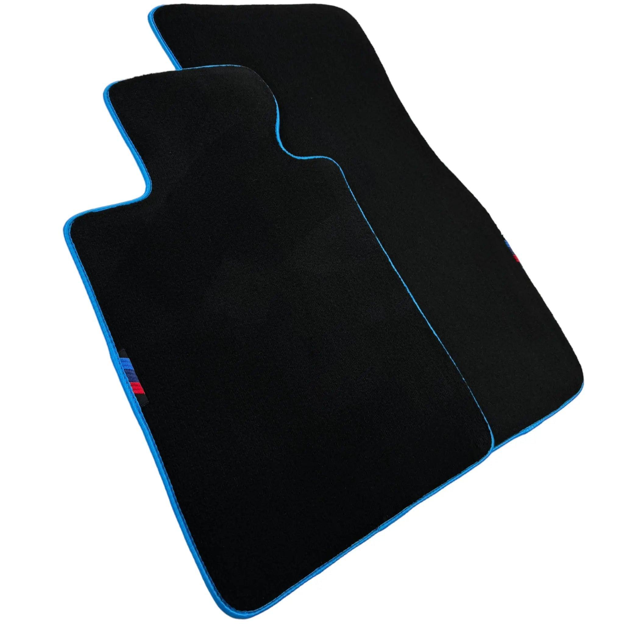 Black Floor Mats For BMW 6 Series F12 | Sky Blue Trim AutoWin Brand - AutoWin