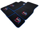 Black Floor Mats For BMW 6 Series F13 2-door Coupe ER56 Design Limited Edition Blue Trim - AutoWin