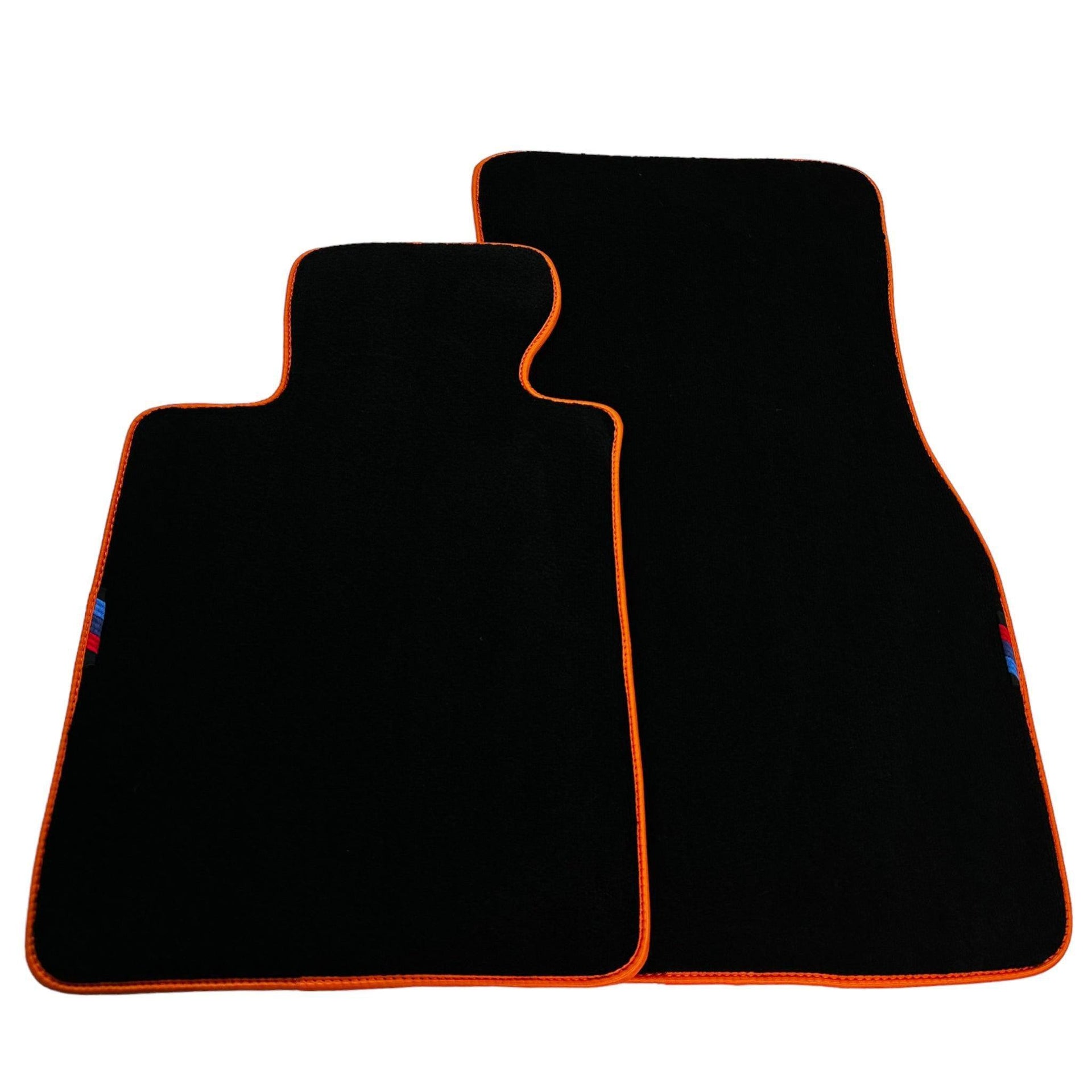 Black Floor Mats For BMW 7 Series E65 | Orange Trim AutoWin Brand - AutoWin