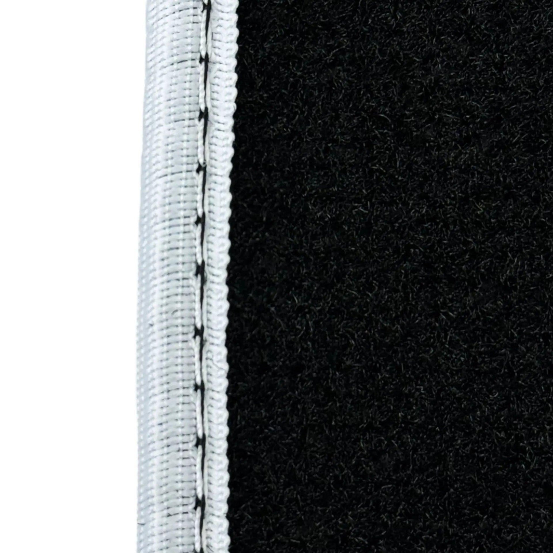 Black Floor Mats For BMW 7 Series F01 | White Trim AutoWin Brand - AutoWin