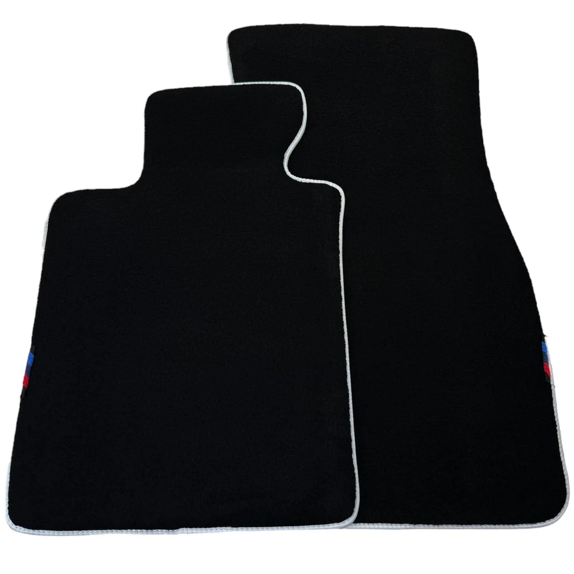 Black Floor Mats For BMW 7 Series F01 | White Trim AutoWin Brand - AutoWin
