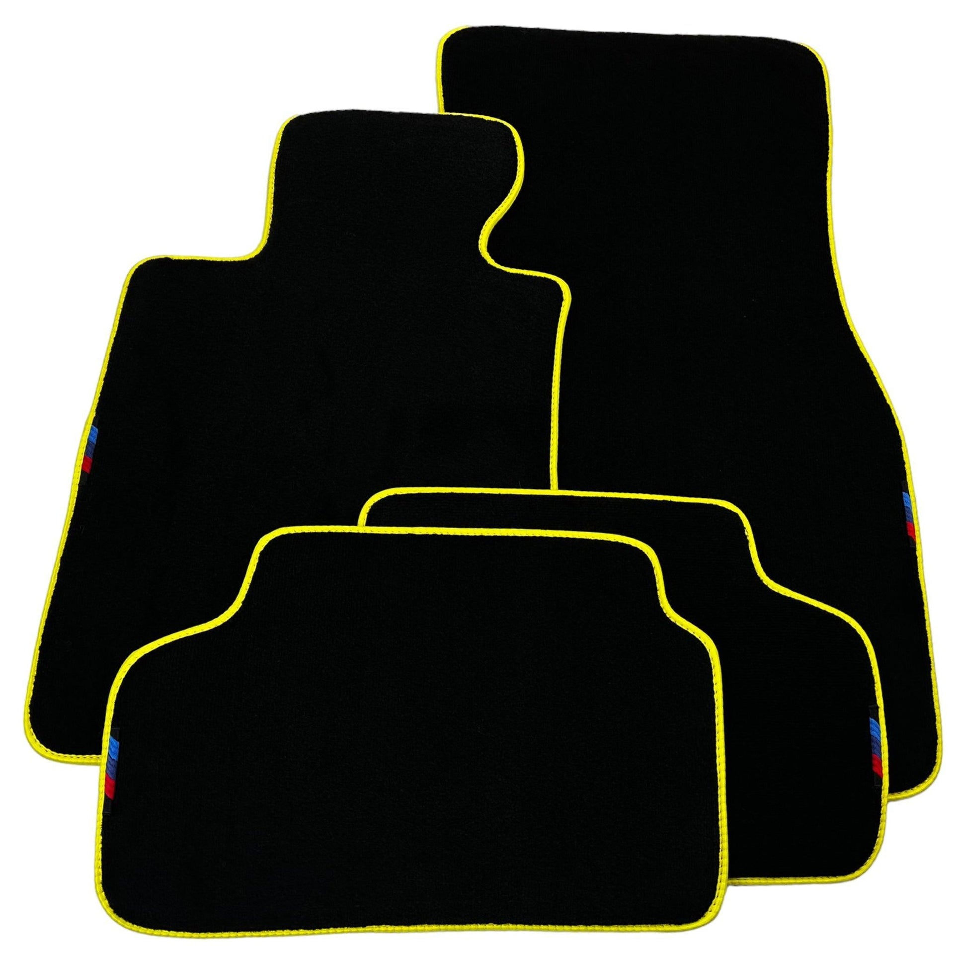 Black Floor Mats For BMW 7 Series G12 | Yellow Trim AutoWin Brand - AutoWin