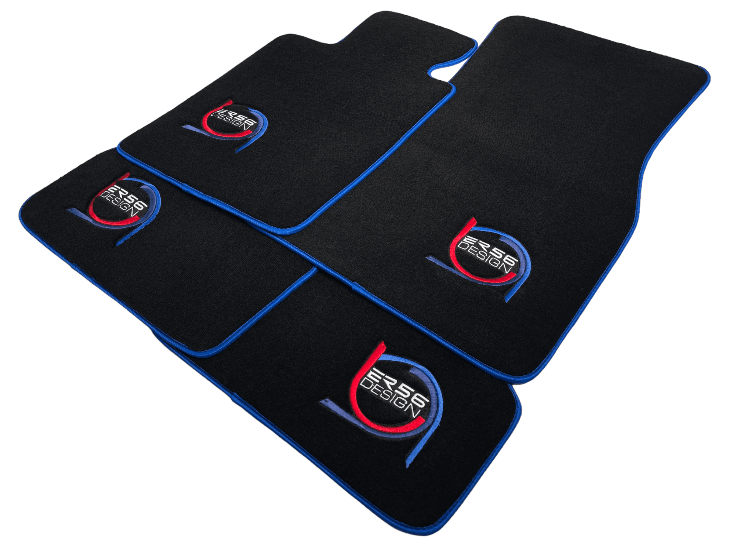 Black Floor Mats For BMW 8 Series E31 2-door Coupe ER56 Design Limited Edition Blue Trim - AutoWin