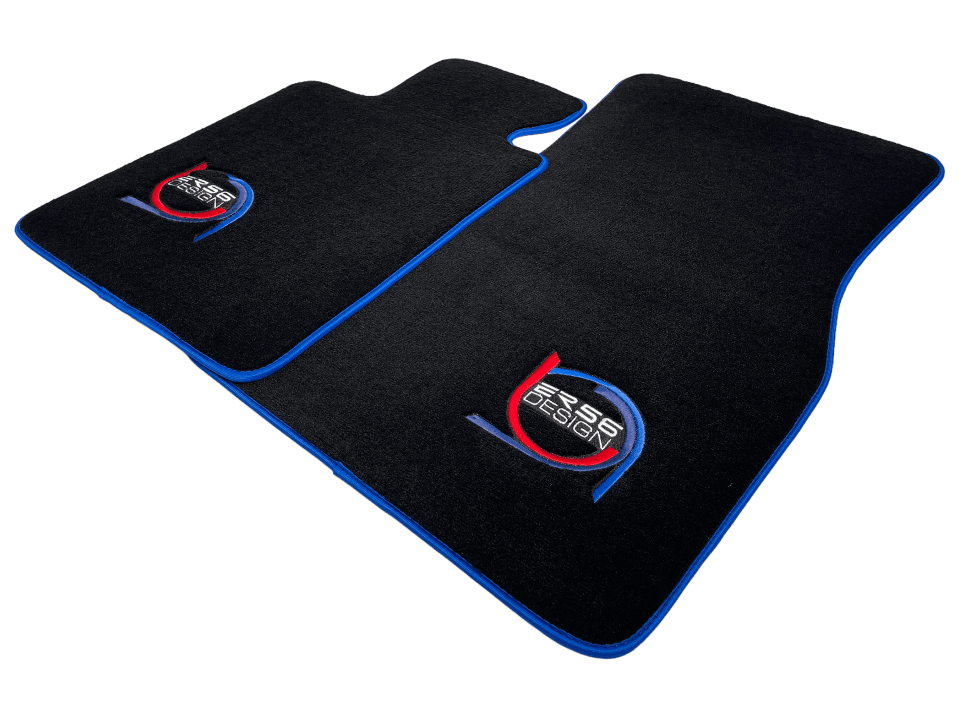 Black Floor Mats For BMW M3 4-door E90 ER56 Design Limited Edition Blue Trim - AutoWin