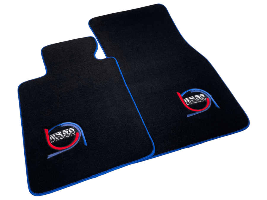 Black Floor Mats For BMW M3 E36 ER56 Design Limited Edition Blue Trim - AutoWin
