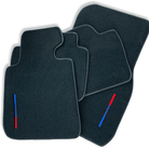 Black Floor Mats For BMW M3 E36 With 3 Color Stripes Tailored Set Perfect Fit - AutoWin