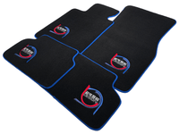 Black Floor Mats For BMW M8 F93 4-door Gran Coupe ER56 Design Limited Edition Blue Trim - AutoWin