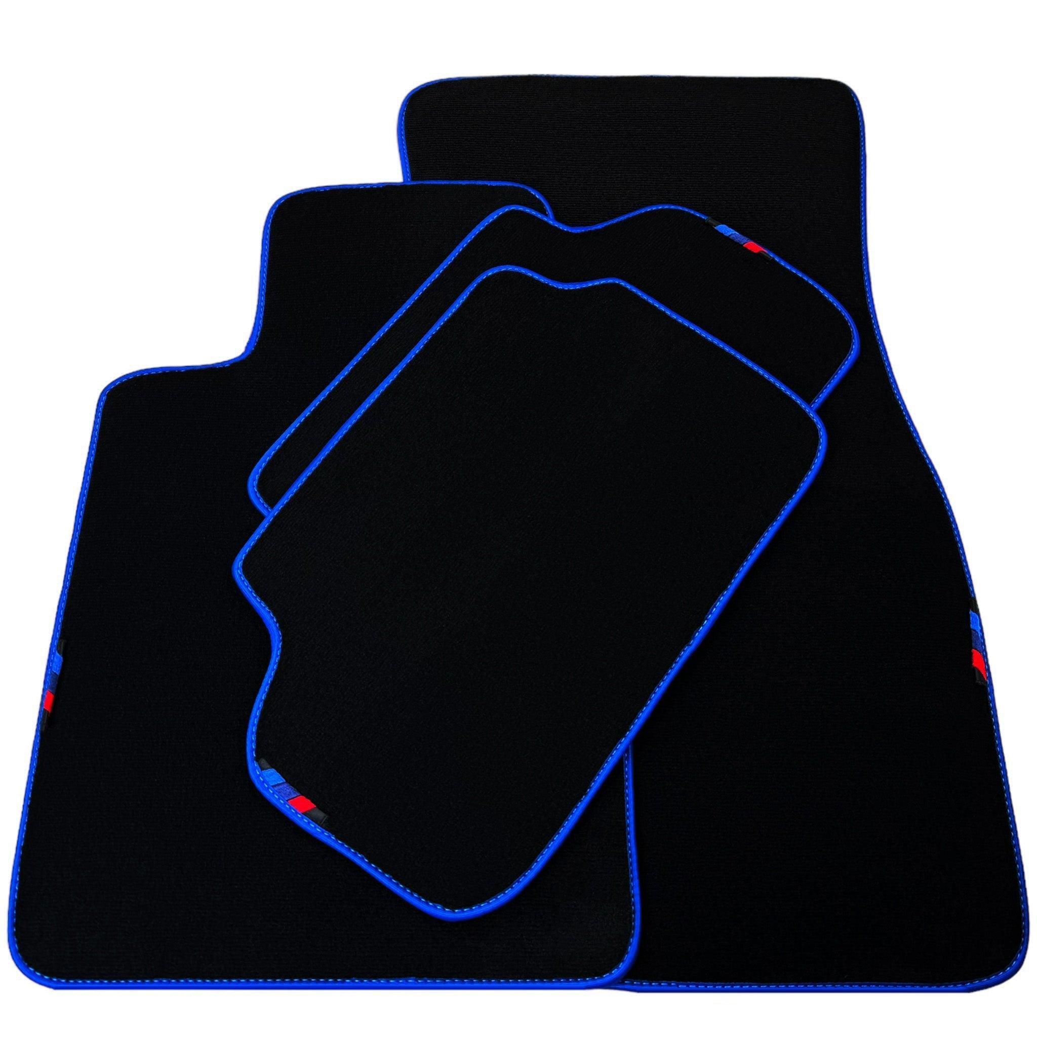 Black Floor Mats For BMW M8 Series Convertible F91 | Blue Trim AutoWin Brand - AutoWin