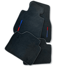 Black Floor Mats For BMW X5M F85 SUV With 3 Color Stripes Tailored Set Perfect Fit - AutoWin