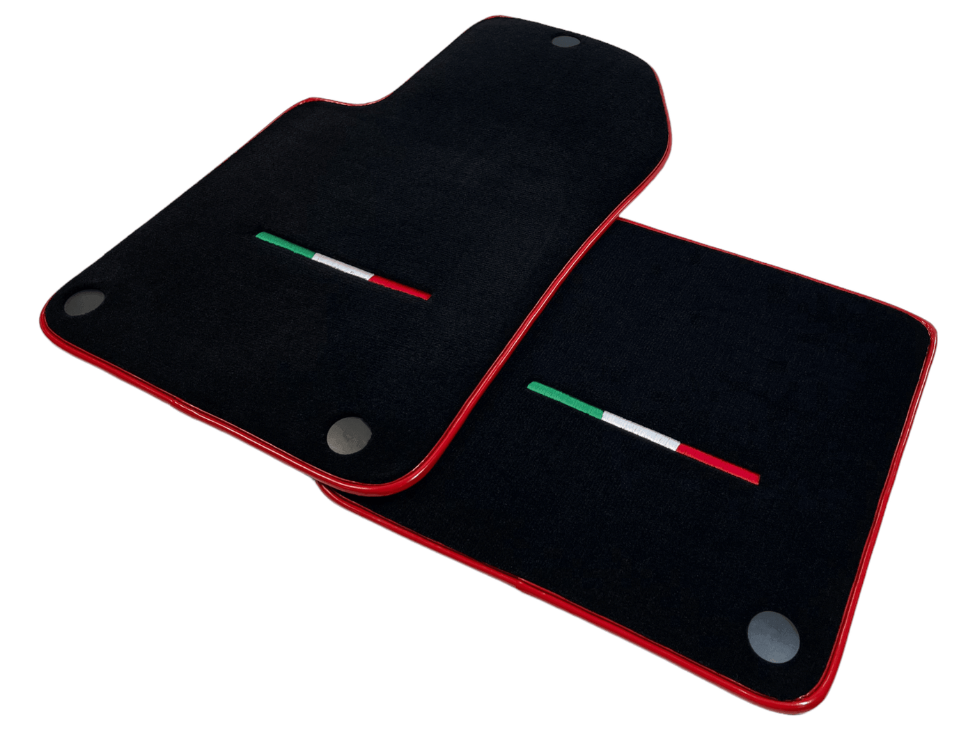 Black Floor Mats For Ferrari 599 Coupe 2006-2012 With Red Trim - AutoWin