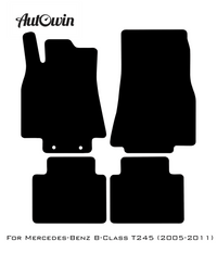 Black Floor Mats For Mercedes Benz B-Class T245 (2005-2011) | Fighter Jet Edition - AutoWin