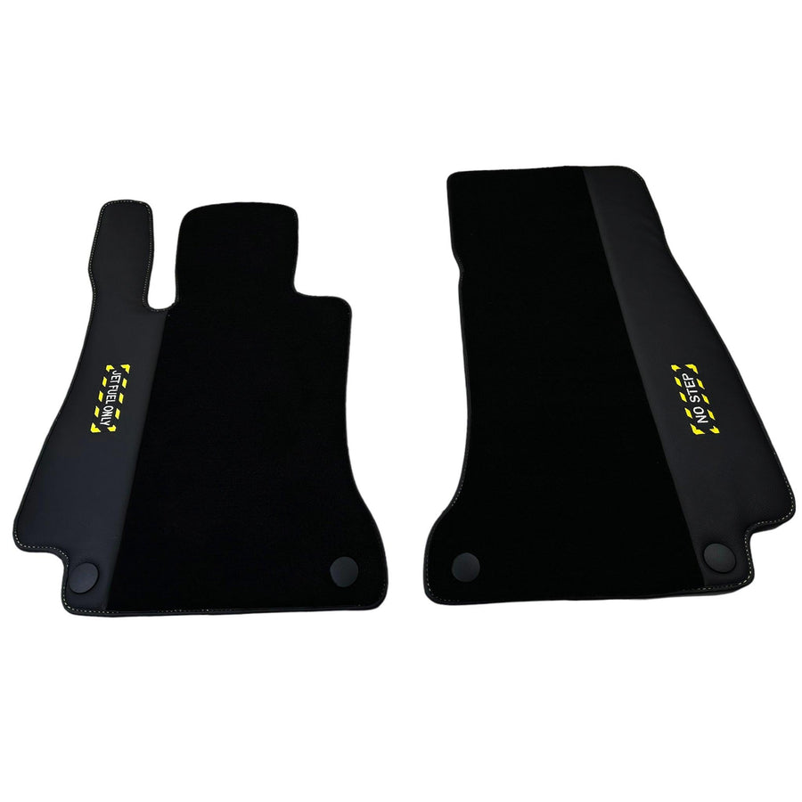 Black Floor Mats For Mercedes Benz C-Class C205 Coupe Facelift (2018-2023) | Fighter Jet Edition - AutoWin