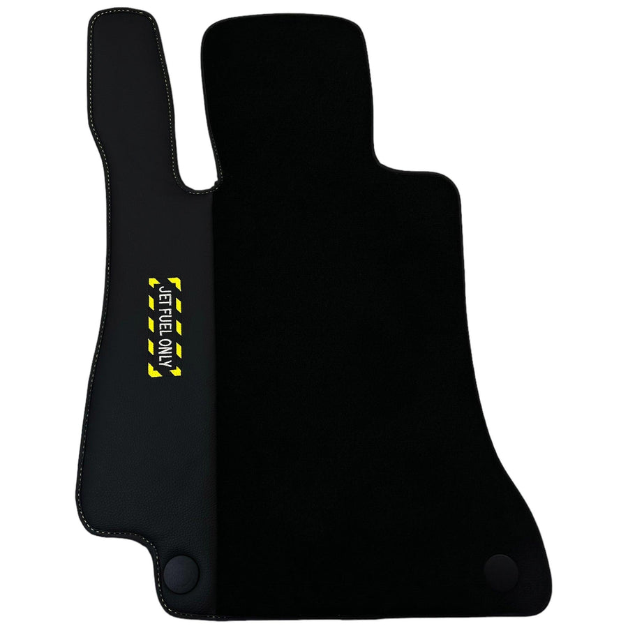 Black Floor Mats For Mercedes Benz C-Class C205 Coupe Facelift (2018-2023) | Fighter Jet Edition - AutoWin
