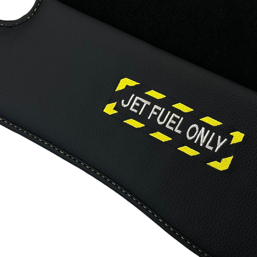 Black Floor Mats For Mercedes Benz C-Class C205 Coupe Facelift (2018-2023) | Fighter Jet Edition - AutoWin