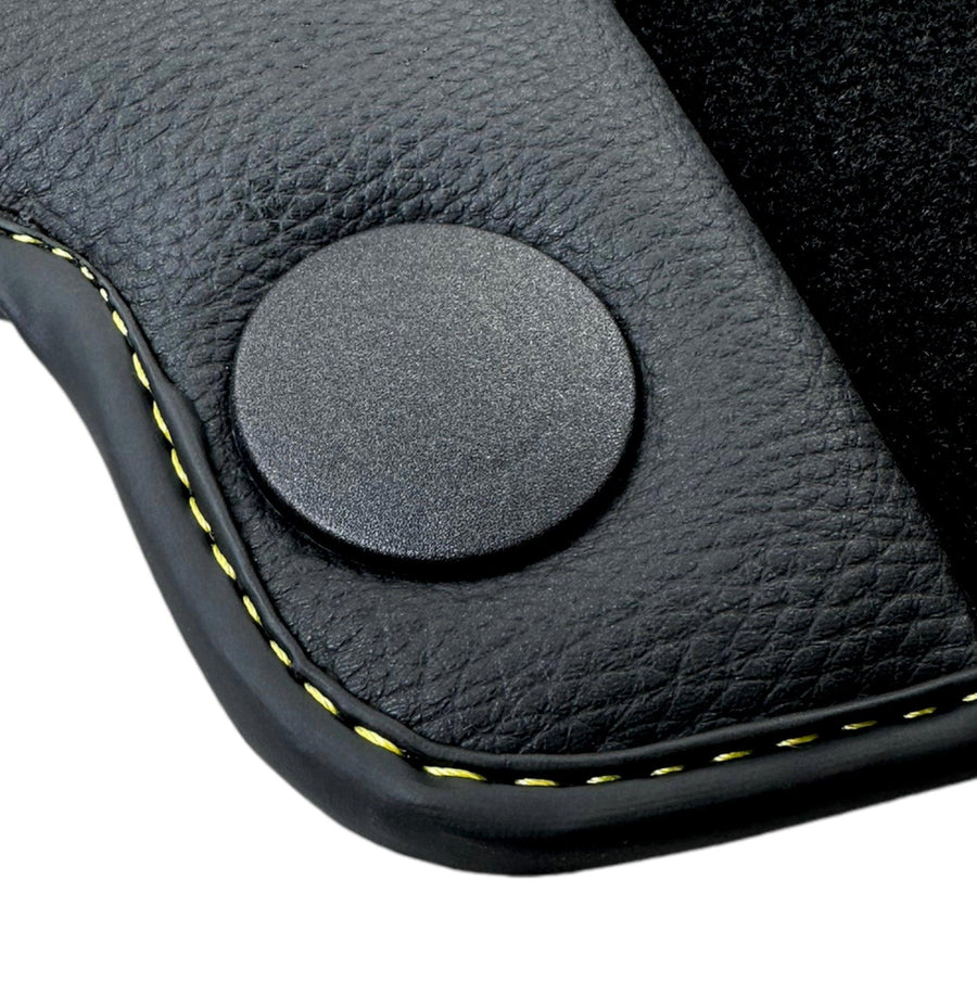 Black Floor Mats For Mercedes Benz C-Class C205 Coupe Facelift (2018-2023) | Fighter Jet Edition - AutoWin