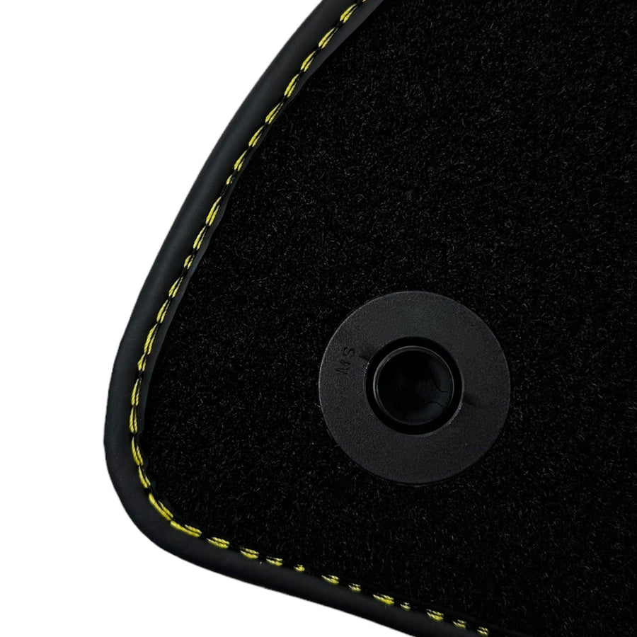 Black Floor Mats For Mercedes Benz C-Class C205 Coupe Facelift (2018-2023) | Fighter Jet Edition - AutoWin